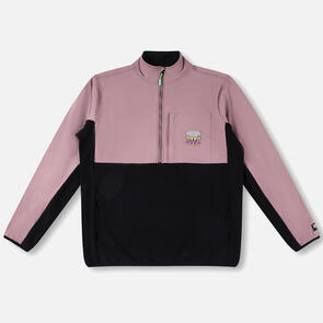 RIVVIA POP REPEAT 1/2 ZIP POLAR FLEECE BLACK PALE PLUM