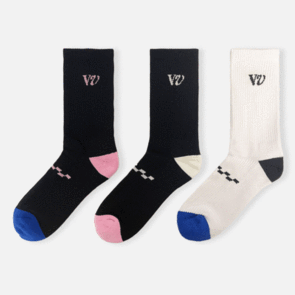 RIVVIA PROJECTS SOCK 3PK BLK/WHT/NAVY PINK