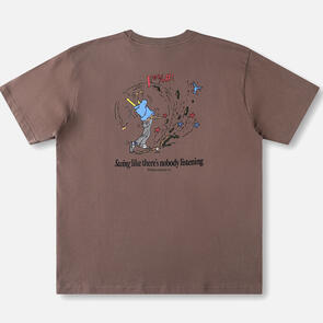 RIVVIA GOLF NOBODY LISTENING T-SHIRT WASHED BROWN