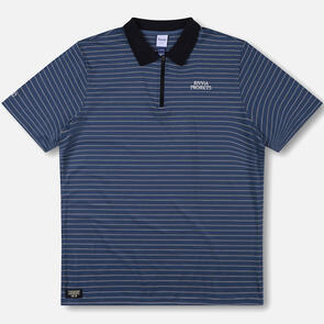 RIVVIA PROJECTS STRIPE POLO DARK BLUE RED