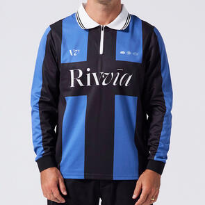 RIVVIA TEAM VV RPL LS POLO BLACK/BLUE