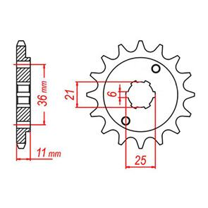 WHITES SPKT FRONT RK STEEL 290 14T #525