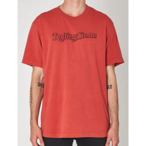 ROLLAS ROLLING STONE WORN RED LOGO TEE WASHED RED