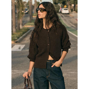 ROLLAS DUCHESS CARDIGAN CHOCOLATE