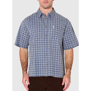 ROLLAS MARINER CHECK SHIRT BLUE COLLAR