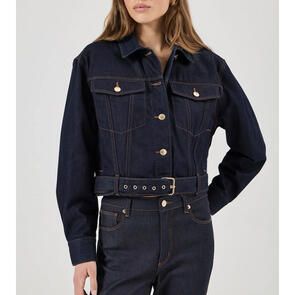 ROLLAS BELTED DENIM JACKET MADAME INDIGO