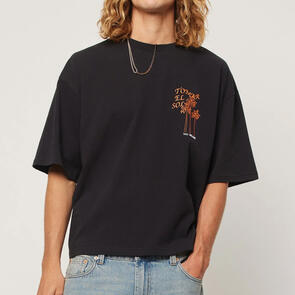 ROLLAS BIG SUNBATHER TEE CROPWASHED BLACK