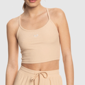 ROXY RISE & VIBE RIB TANK TOASTED ALMOND