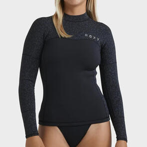 ROXY WOMENS 1MM SWELL LONG SLEEVE WETSUIT TOP ANIMAL PRINT