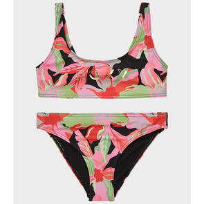 ROXY GIRLS ACTIVE BRALETTE SET -  ANTHRACITE THE MOVES FLORAL