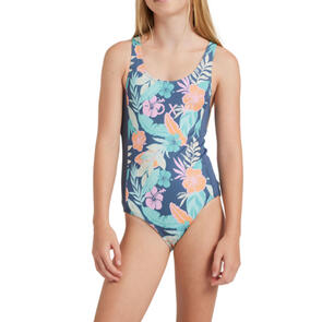 ROXY GIRLS ACTIVE FLORAL ONE PIECE VINTAGE INDIGO TROPICAL ADVENT