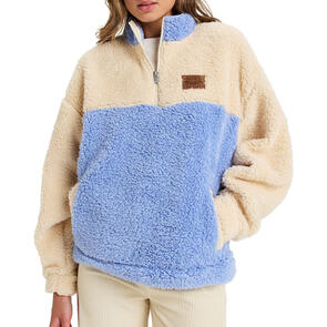 ROXY JIVE TALKING BLOCK FLEECE JACKET PARCHMENT