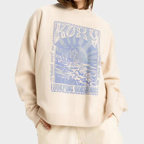 ROXY LINEUP OVERSIZED CREW PARCHMENT