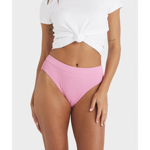 ROXY RIB LOVE THE SHOREY BIKINI BOTTOM PINK CARNATION