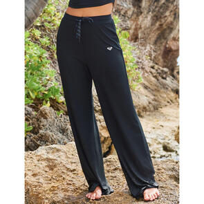 ROXY RISE & VIBE RIB WIDE LEG PANTS ANTHRACITE