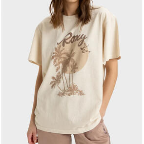 ROXY SUNNYOVERSIZE STONE WASH TEE PARCHMENT