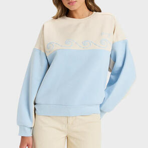 ROXY WAVES OF NATURE CREW NECK PARCHMENT
