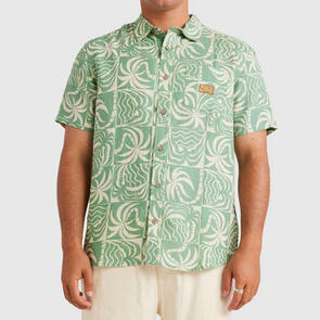 RVCA EXOTICA SS SHIRT GRANITE GREEN