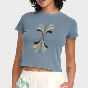 RVCA LAURYN ALVAREZ 411 TEE VINTAGE NAVY