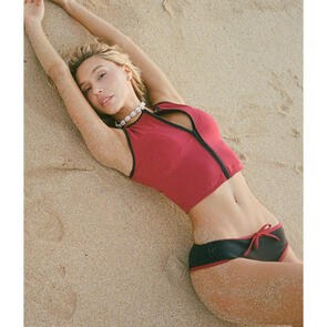 RVCA AREN ZIP UP TANK RUBY RED