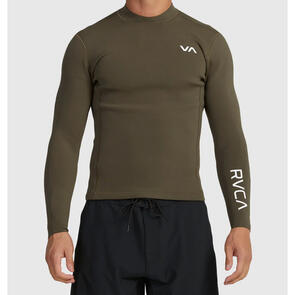 RVCA BALANCE 2MM BACK ZIP SURF TOP OLIVE