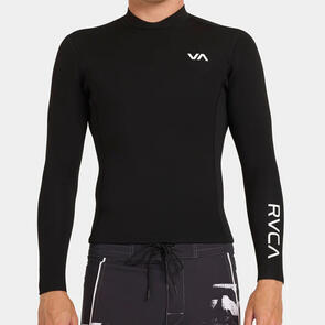 RVCA BALANCE BACK ZIP SURF TOP BLACK