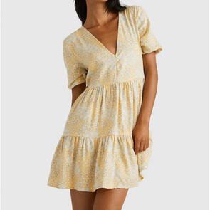 RVCA COLLAGE VIENNA DRESS SAHARA SUN