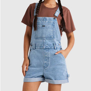 RVCA DENIM SLOUCHER OVERALL LIGHT BLUE DENIM