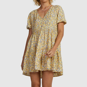RVCA GROUND COVER VIENNA DRESS APRICOT ICE - SOLID