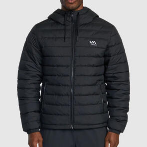 RVCA PACKABLE PUFFA HOOD JACKET BLACK