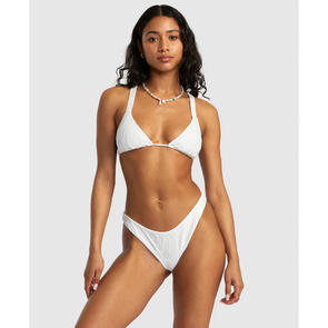 RVCA PALM GROOVES MEDIUM FRENCH BIKINI BOTTOM WHISPER WHITE