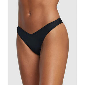 RVCA SOLID V MEDIUM FRENCH BIKINI BOTTOM BLACK