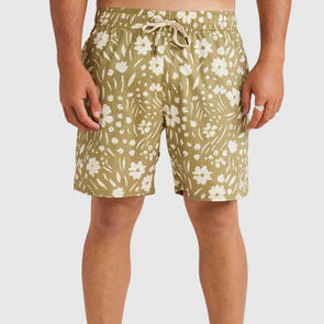 RVCA WILDFLOWER ELASTIC SWIM SHORTS MOSS
