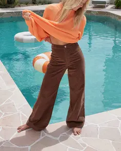 ROXY COASTAL WALK CORD PANTS FONDUE FUDGE