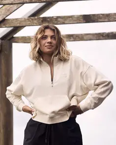 ROXY MOVIN UP HALF ZIP BONE