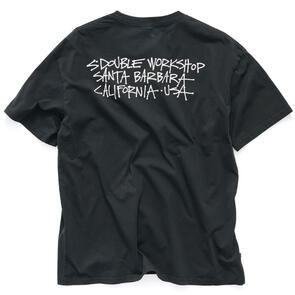 S DOUBLE ADDRESS TEXT T-SHIRT OVERDYE BLACK