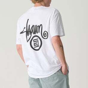 S DOUBLE SHAWN DOT TEE WHITE