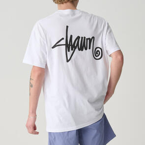 S DOUBLE SHAWN SCRIPT TEE WHITE