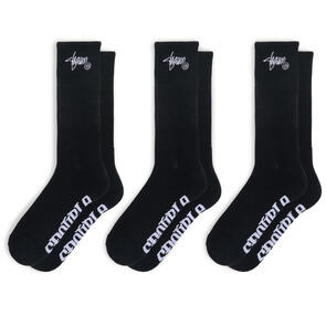 S DOUBLE STANDARD SHAWN SOCK (3PK) BLACK