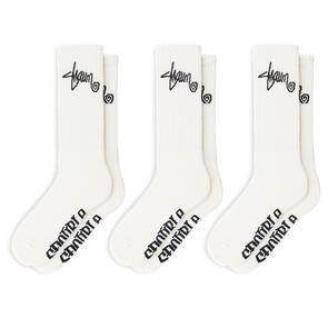 S DOUBLE STANDARD SHAWN SOCK (3PK) WHITE