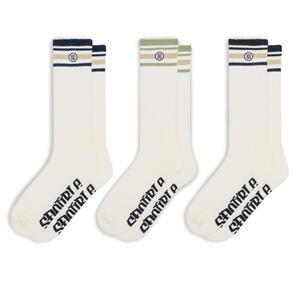S DOUBLE STRIPE S-DOT SOCK (3PK) NAVY/ BLACK/ SAGE