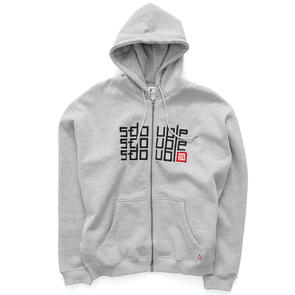 S DOUBLE TRIPLE BLOCK ZIP HOODIE FLEECE STANDARD GREY HEATHER