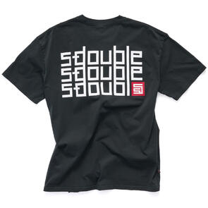 S DOUBLE TRIPLE BLOCK T-SHIRT OVERDYE BLACK