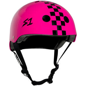 S-ONE LIFER HELMET PINK GLOSS W/BLACK CHECKERS