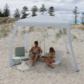 SUNNYLIFE BEACH CABANA SEA SAGE STRIPE