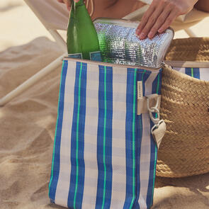 SUNNYLIFE 2026 RECYCLED NYLON DRINKS COOLER BAG LA MER BLUE NEON