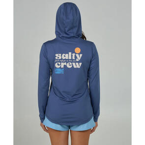 SALTY CREW SMALL BITE HOOD SUNSHIRT INDIGO