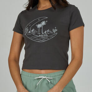 SALTY CREW BAJA BABY TEE CHARCOAL