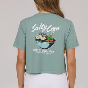 SALTY CREW FISH BOWL CROP TEE SAGE