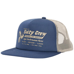 SALTY CREW PROPS 5 PANEL TRUCKER CAP CHANNEL BLUE